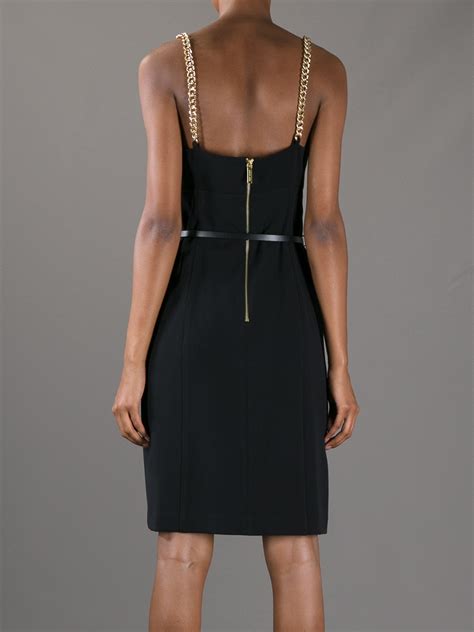 michael kors black dress with gold chain